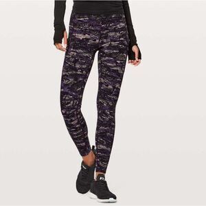 Lululemon Rip Wave Purple Thunder Black Speed Up Tight Full-On Luxtreme Size 8